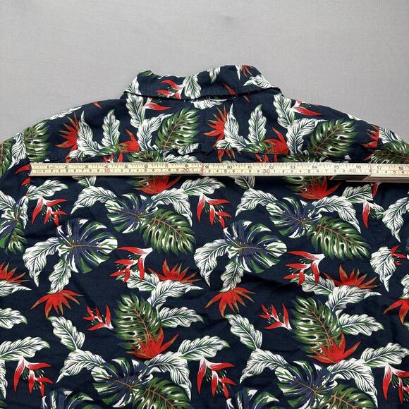 Banana Republic Shirt Mens Medium Floral Linen Blend Slim Fit Hawaiian Casual - Picture 14 of 15